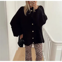 Sally Übergröße Strickjacke – Schwarz