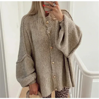 Sally Übergröße Strickjacke – Aprikose