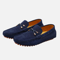 Paul | Herren Freizeit Wildleder-Mokassins Perforierte Schlüpfschuhe – Mokassin Herren – Marine