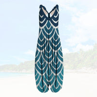 Vivi | Sommerlicher Jumpsuit für Frauen mit lockerer Passform – Blau weiß C