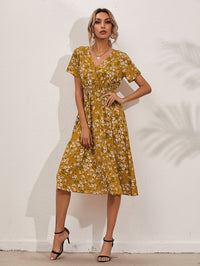 Jocelyn | Elegantes Sommerkleid mit Blumendruck – Gelb