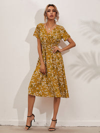 Bano | Elegantes Sommerkleid mit Blumendruck – Gelb