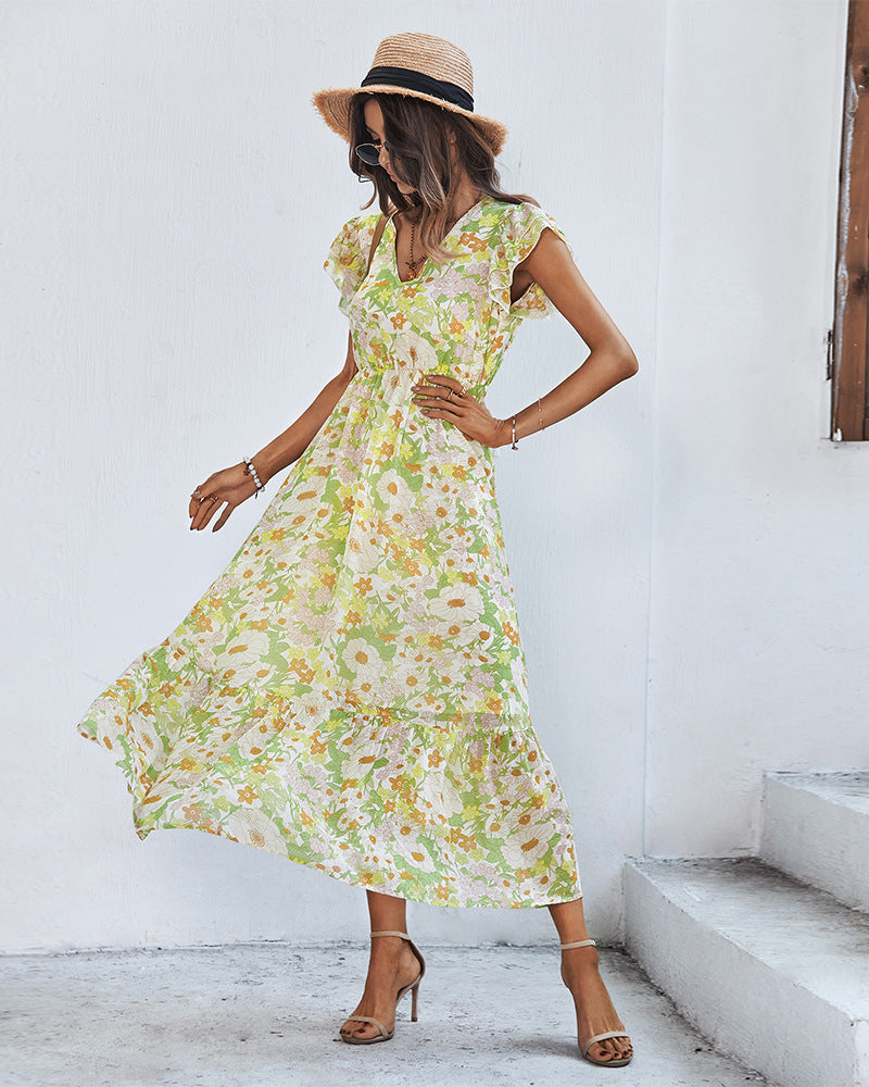 Soma | Elegantes Sommerkleid mit Blumendruck