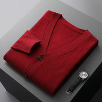 Lucian – Die stilvolle & vielseitige Herren-Strickjacke – Rostrot