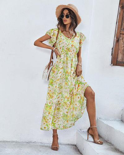 Soma | Elegantes Sommerkleid mit Blumendruck