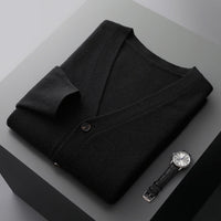 Lucian – Die stilvolle & vielseitige Herren-Strickjacke – Schwarz