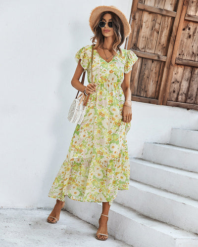 Soma | Elegantes Sommerkleid mit Blumendruck