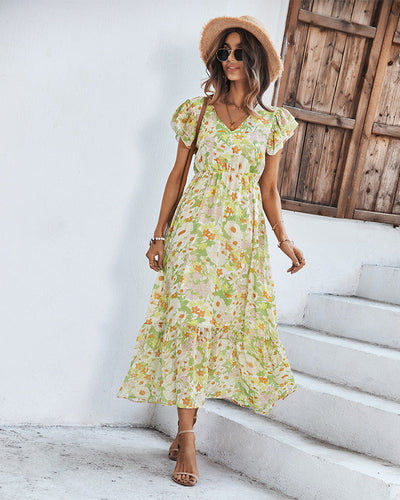 Soma | Elegantes Sommerkleid mit Blumendruck