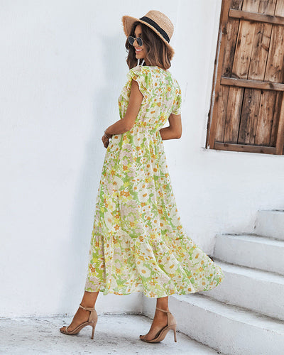 Soma | Elegantes Sommerkleid mit Blumendruck