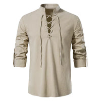 Luftiges Herren Baumwoll-Leinen Hemd – Khaki