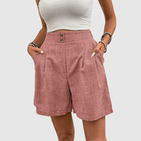 Elegante Weite Damen Stoffhose – Rosa