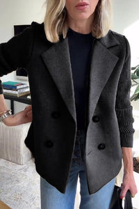 Damen Strickblazer Elegant - Leichte Business Jacke – Schwarz