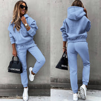 Damen Sportlicher Trainingsanzug für Winter | Warm und Bequem – Blau