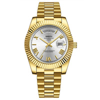 Elegante Herren Armbanduhr mit Datum – Weiß