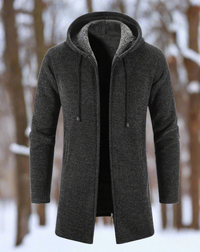 Weicher, warmer, eleganter Kaschmir-Mantel für Herren – Dunkelgrau