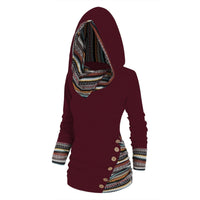 Saymera | Lässiger Tribal-Kapuzenpullover – Rot