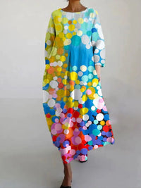 Lässiges Blumen Damen Sommerkleid – Bunt