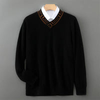 Herren Wollpullover Premium Merino – Schwarz