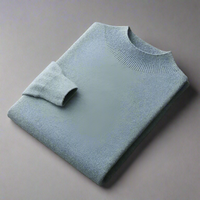 Herren Wollpullover aus Merinwolle Premium Strick – Minzgrün
