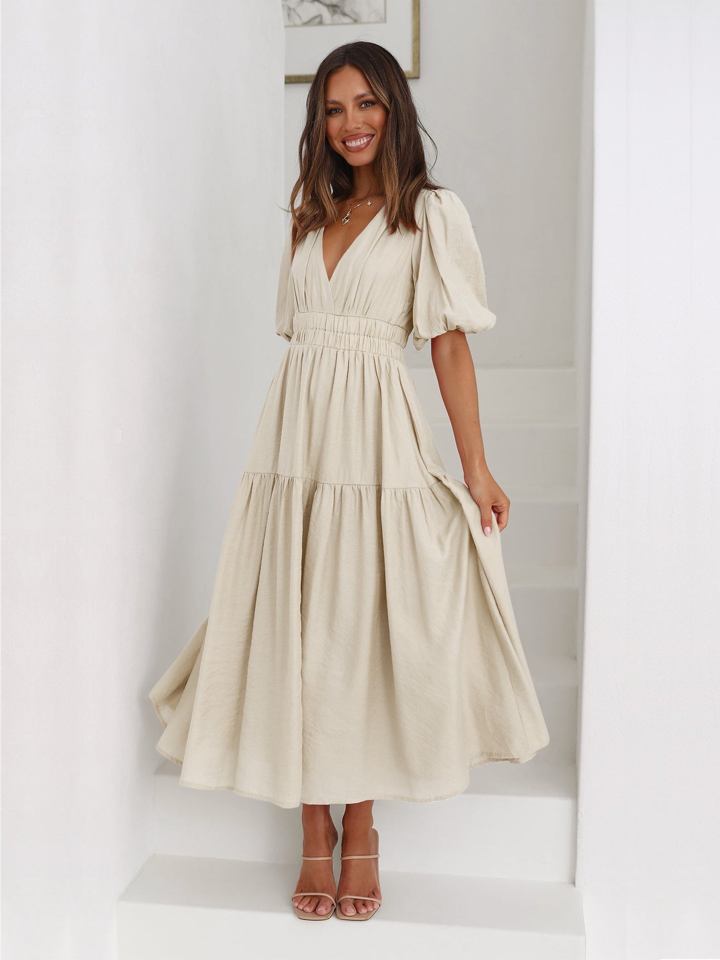 Aava™| Smocked Maxi-Kleid