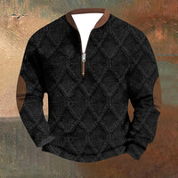 Herren Pullover mit Reißverschluss - Lässiger Alltags-Pullover – Schwarz