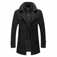 Herren Wintermantel | Langer Slim Fit Mantel – Schwarz