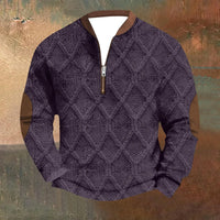 Herren Pullover mit Reißverschluss - Lässiger Alltags-Pullover – Lila