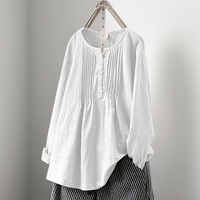 Elegante Damen Tunika mit Knopfleiste – Weiß