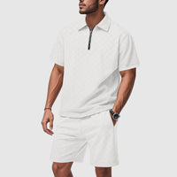 Modernes Herren Set Geometrisches Design – Weiß