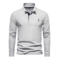Antoine - Langärmeliges Herren-Poloshirt für den Alltag – Grau