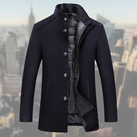 Hochwertiger Herren Wintermantel mit Weste - Warm und Stilvoll – Blau
