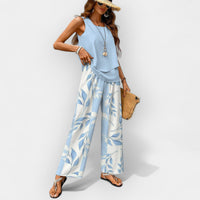 Modernes Damen Zweiteiler Set – Blau