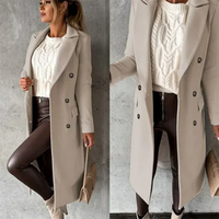 Warmer Damen Trenchcoat für den Winter mit Gürtel – Beige