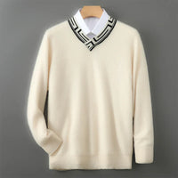 Herren Wollpullover Premium Merino – Beige