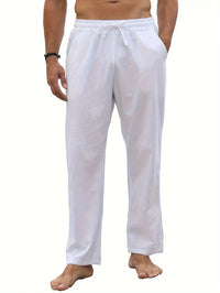 Klassische Leinen Herren Sommerhose – Weiß