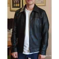Elegante Herren-Lederjacke aus hochwertigem Echtleder - Zeitlos und stilvoll – Schwarz