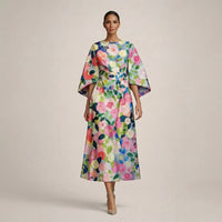 Evarin - Florales Soft-Touch-Midi-Kleid – Geblümt