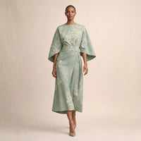 Evarin - Florales Soft-Touch-Midi-Kleid – Grün