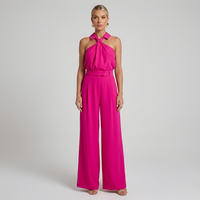 Ava | Neckholder Kragen Jumpsuit – Rosa