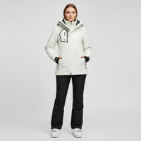 Damen Skiset | Strukturierte Jacke Hose wintertaugliche Ausführung – Weiß