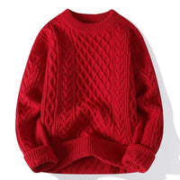 Gemütlicher Pullover aus Kabelstrick – Rot