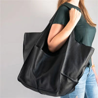 Geräumige Damen, elegantes Design, echtes – Schwarz