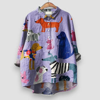 Myraliese | Oversize-Bluse mit fröhlichem Komfort – Lila