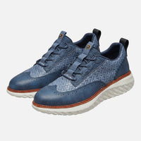 Yannick | Herren Gewebte Brogue-Sneaker Dicke Sohle – Brogue Sneaker Herren – Blau