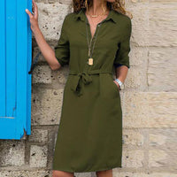 Brisa - Stilvolles und elegantes Kleid – Oliv