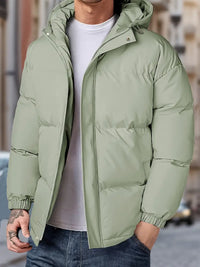 Reigorith | Herren-Winterjacke mit Kapuze - winddicht, dick und warm mit Taschen – Grün