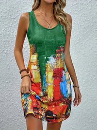 Walburgana | Damen Ärmelloses Kleid – Grün