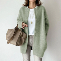 WIOLETTA - MODISCHE KASCHMIR-STRICKJACKE – Grün