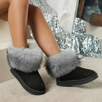 Shivelle | Elegante Damen-Schneestiefel zum Hineinschlüpfen mit Kunstfellfutter – Grau