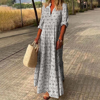 Damen Fließendes Leichtes Ibiza Kleid | Maxi – Grau